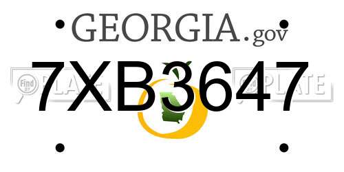 7XB3647 Georgia License Plate