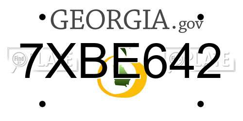 7XBE642 Georgia License Plate