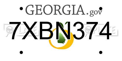 7XBN374 Georgia License Plate