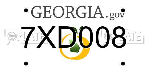 7XD008 Georgia License Plate