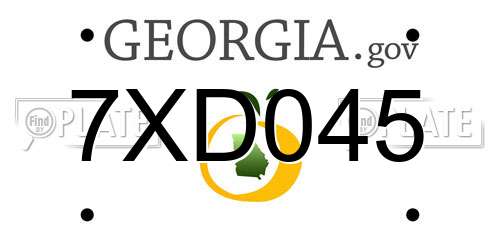 7XD045 Georgia License Plate