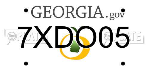 7XDO05 Georgia License Plate