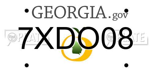 7XDO08 Georgia License Plate