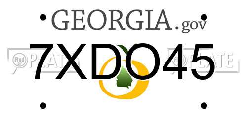7XDO45 Georgia License Plate