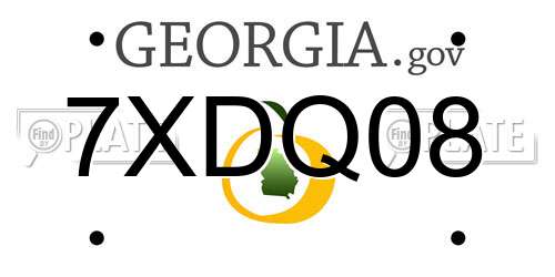 7XDQ08 Georgia License Plate