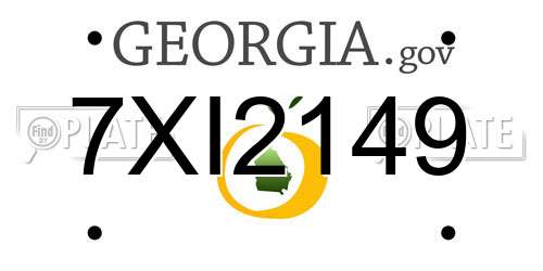 7XI2149 Georgia License Plate