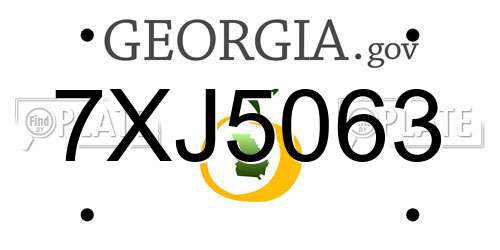 7XJ5063 Georgia License Plate