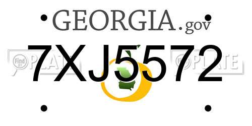 7XJ5572 Georgia License Plate