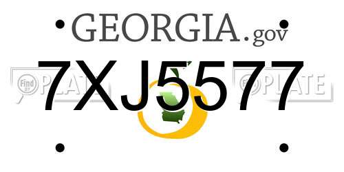 7XJ5577 Georgia License Plate