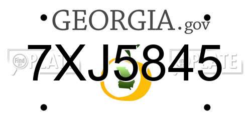 7XJ5845 Georgia License Plate