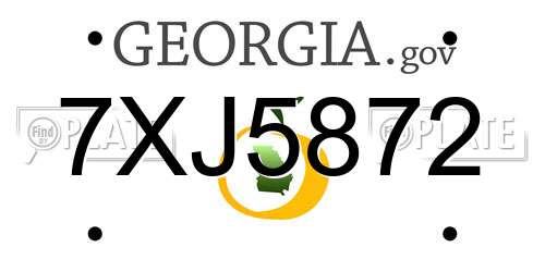 7XJ5872 Georgia License Plate