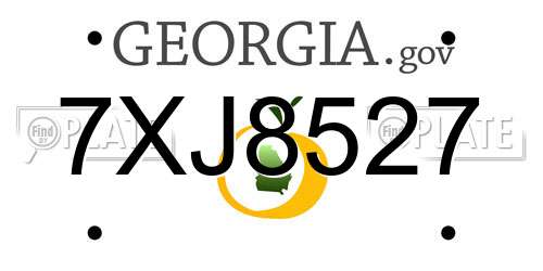 7XJ8527 Georgia License Plate