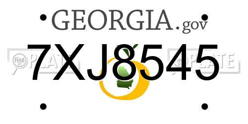 7XJ8545 Georgia License Plate
