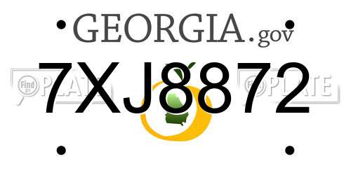 7XJ8872 Georgia License Plate