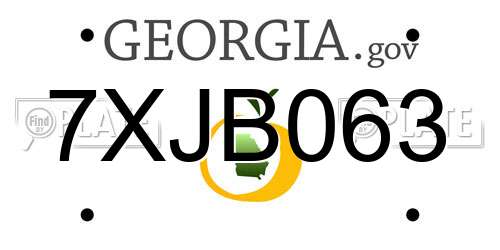 7XJB063 Georgia License Plate