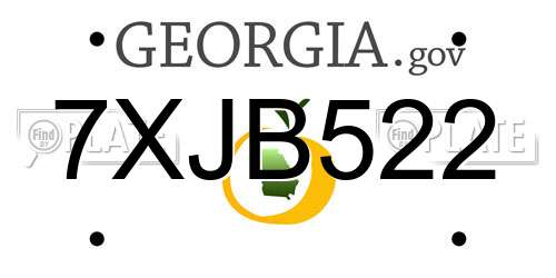 7XJB522 Georgia License Plate