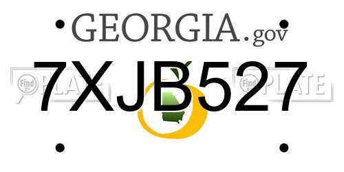 7XJB527 Georgia License Plate