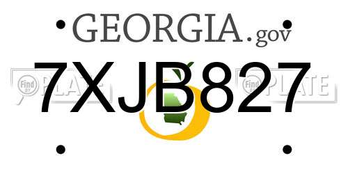 7XJB827 Georgia License Plate