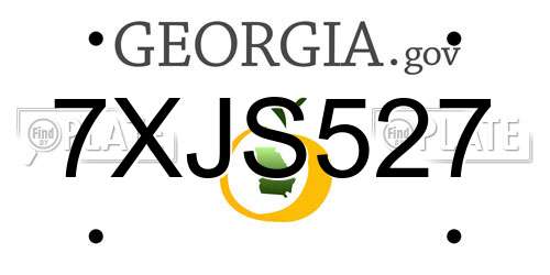 7XJS527 Georgia License Plate