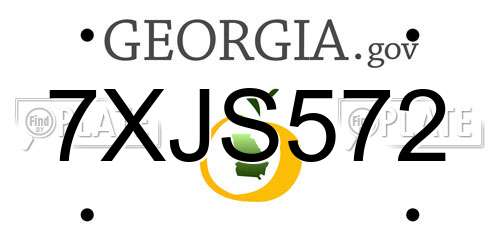 7XJS572 Georgia License Plate