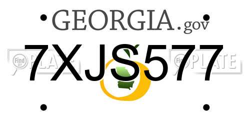 7XJS577 Georgia License Plate