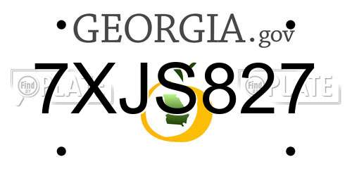7XJS827 Georgia License Plate