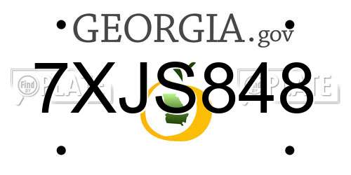 7XJS848 Georgia License Plate