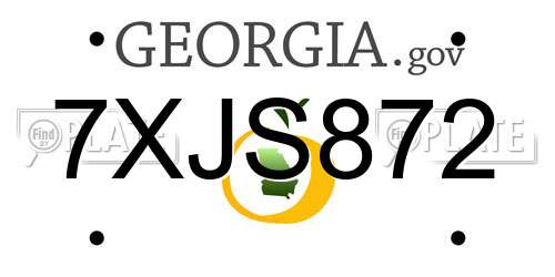7XJS872 Georgia License Plate