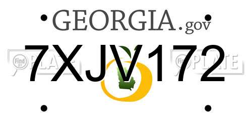 7XJV172 Georgia License Plate