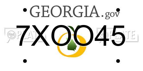 7XOO45 Georgia License Plate
