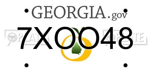 7XOO48 Georgia License Plate