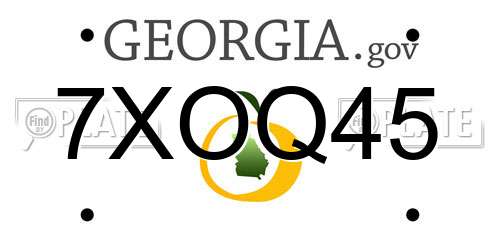 7XOQ45 Georgia License Plate