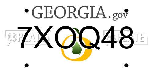 7XOQ48 Georgia License Plate