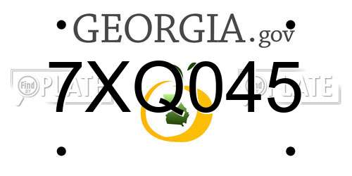 7XQ045 Georgia License Plate