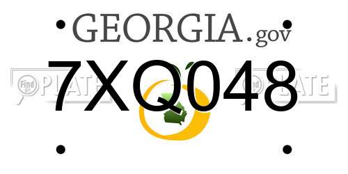 7XQ048 Georgia License Plate