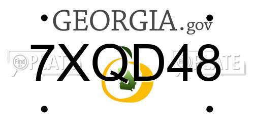 7XQD48 Georgia License Plate