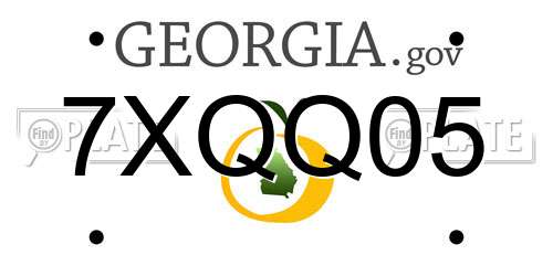 7XQQ05 Georgia License Plate