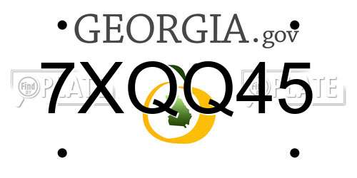 7XQQ45 Georgia License Plate