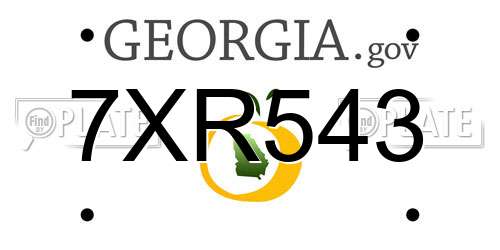 7XR543 Georgia License Plate