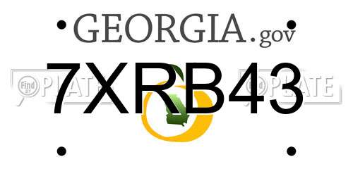 7XRB43 Georgia License Plate