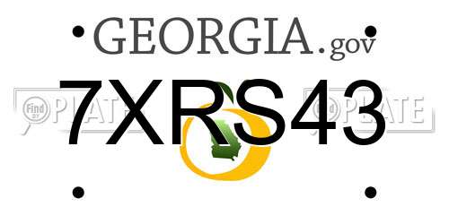 7XRS43 Georgia License Plate