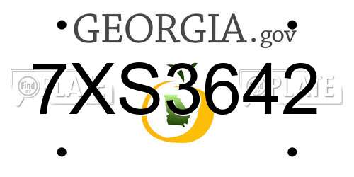 7XS3642 Georgia License Plate