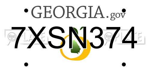 7XSN374 Georgia License Plate