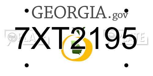 7XT2195 Georgia License Plate