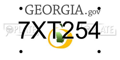 7XT254 Georgia License Plate