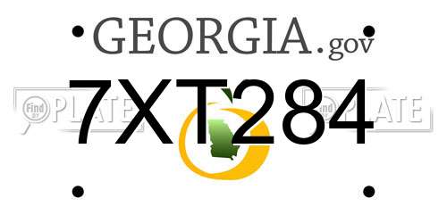 7XT284 Georgia License Plate