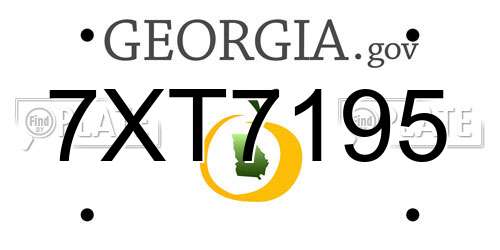 7XT7195 Georgia License Plate