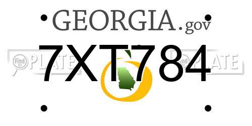 7XT784 Georgia License Plate