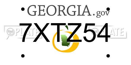 7XTZ54 Georgia License Plate