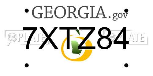 7XTZ84 Georgia License Plate